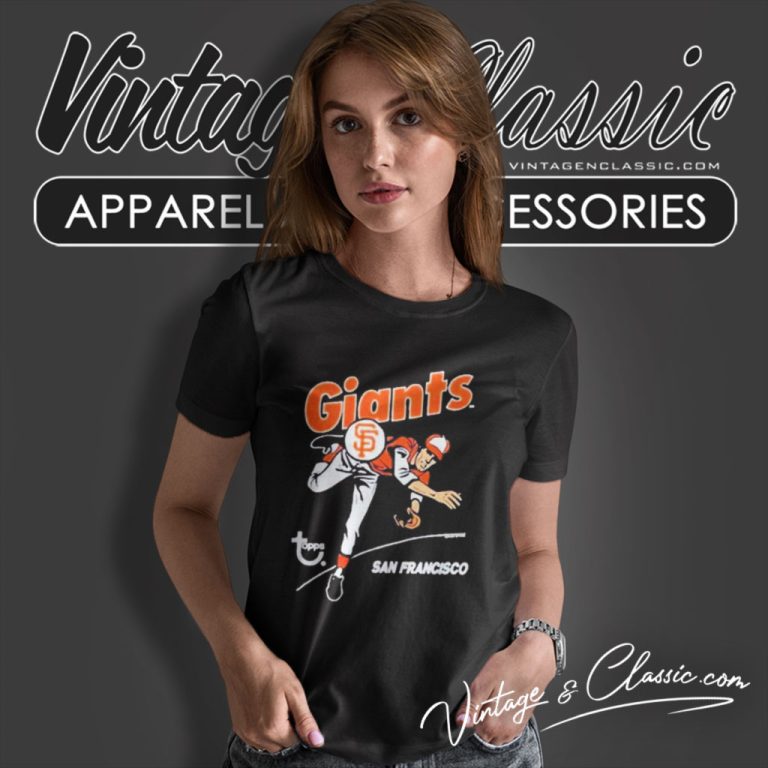 Topps San Francisco Giants Baseball Women T Shirt Topps San Francisco Giants Baseball Women T Shirt