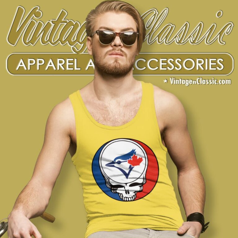 Toronto Blue Jays Grateful Dead Steal Your Face Tank Top Racerback Toronto Blue Jays Grateful Dead Steal Your Face Tank Top Racerback