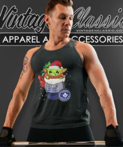 Toronto Maple Leafs Christmas Baby Yoda Star Wars Funny Tank Top Racerback