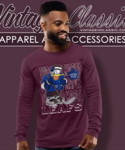 Toronto Maple Leafs Donald Duck Hockey Shirt Long Sleeve Tee