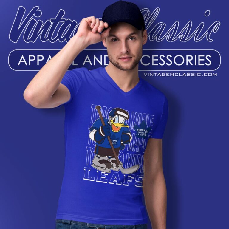 Toronto Maple Leafs Donald Duck Hockey Shirt V Neck TShirt Toronto Maple Leafs Donald Duck Hockey Shirt V Neck TShirt