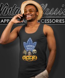 Toronto Maple Leafs Halloween Horror Movie Pumpkin Tank Top Racerback