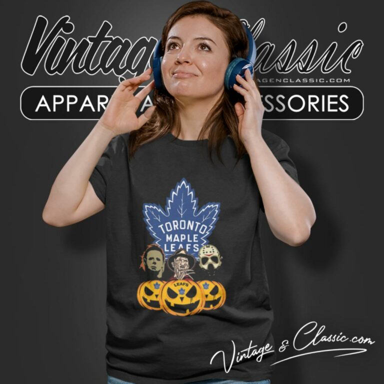 Toronto Maple Leafs Halloween Horror Movie Pumpkin Women T Shirt Toronto Maple Leafs Halloween Horror Movie Pumpkin Women T Shirt
