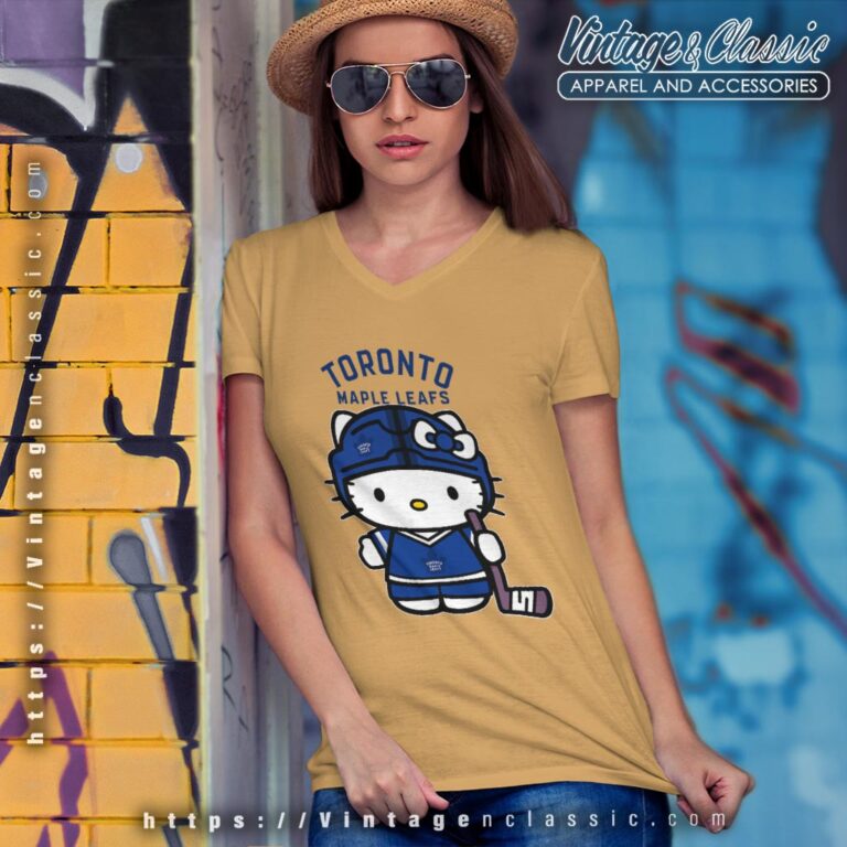 Toronto Maple Leafs Hello Kitty Shirt V Neck TShirt Toronto Maple Leafs Hello Kitty Shirt V Neck TShirt