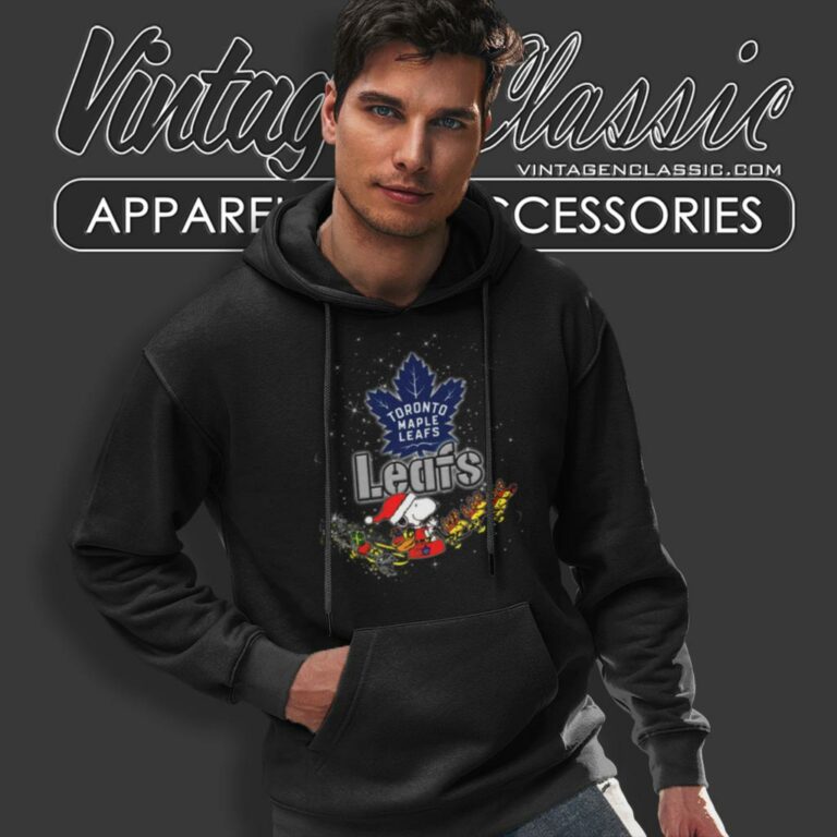 Toronto Maple Leafs Santa Snoopy And Woodstock Christmas Hoodie Toronto Maple Leafs Santa Snoopy And Woodstock Christmas Hoodie