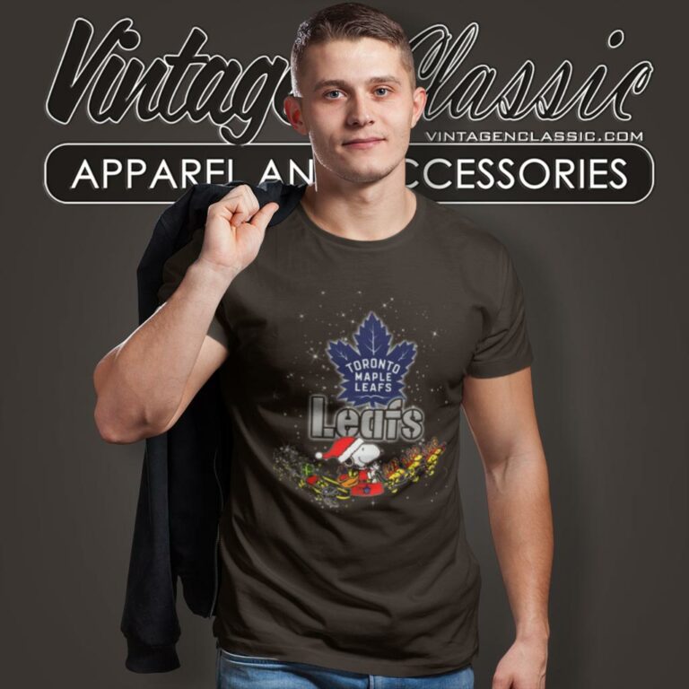 Toronto Maple Leafs Santa Snoopy And Woodstock Christmas T Shirt Toronto Maple Leafs Santa Snoopy And Woodstock Christmas T Shirt