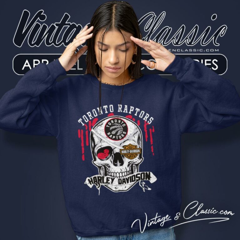 Toronto Raptors Harley Davidson Skull Sweatshirt Toronto Raptors Harley Davidson Skull Sweatshirt