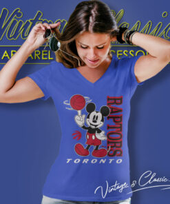 Toronto Raptors Shirt Junk Food Black Disney Vintage Mickey Baller V Neck TShirt