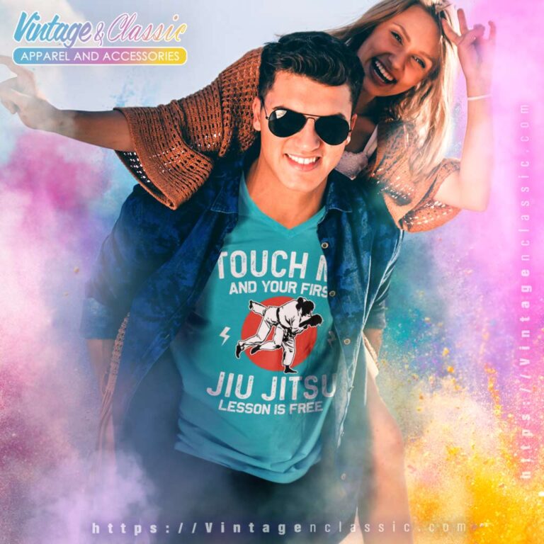 Touch Me And Your First Jiu Jitsu Lesson Is Free V Neck TShirt Touch Me And Your First Jiu Jitsu Lesson Is Free V Neck TShirt