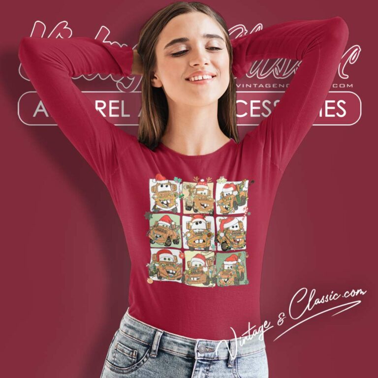 Tow Mater Santa Christmas Cars Long Sleeve Tee Tow Mater Santa Christmas Cars Long Sleeve Tee