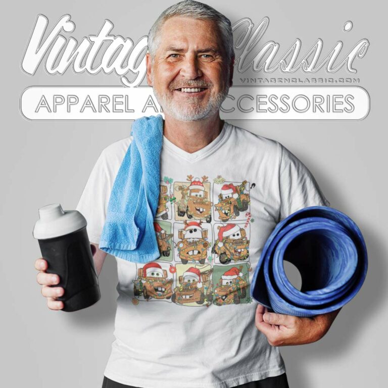 Tow Mater Santa Christmas Cars V Neck TShirt Tow Mater Santa Christmas Cars V Neck TShirt