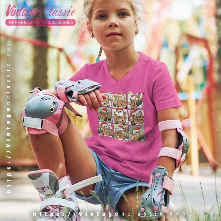 Tow Mater Santa Christmas Cars kids Vneck Tow Mater Santa Christmas Cars kids Vneck