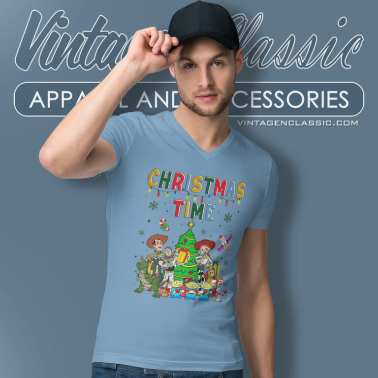 Toy Story Christmas Time V Neck TShirt Toy Story Christmas Time V Neck TShirt