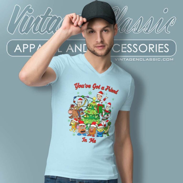 Toy Story Christmas Youve Got A Friends In Me V Neck TShirt Toy Story Christmas Youve Got A Friends In Me V Neck TShirt