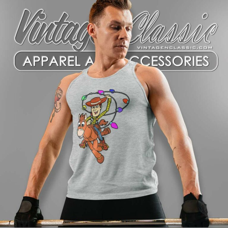 Toy Story Woody Christmas Lights Tank Top Racerback Toy Story Woody Christmas Lights Tank Top Racerback
