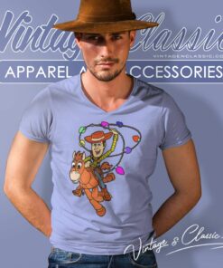 Toy Story Woody Christmas Lights V Neck TShirt