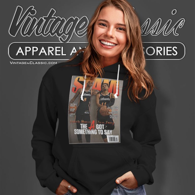 Trae Young And Dejounte Murray Atlanta Hawks Nba Slam Cover Hoodie Trae Young And Dejounte Murray Atlanta Hawks Nba Slam Cover Hoodie