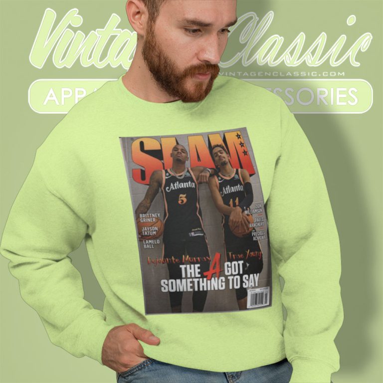 Trae Young And Dejounte Murray Atlanta Hawks Nba Slam Cover Sweatshirt Trae Young And Dejounte Murray Atlanta Hawks Nba Slam Cover Sweatshirt
