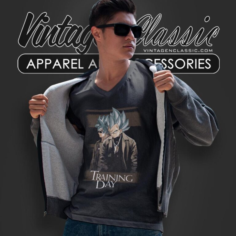 Training Day Goku Vegeta Dragon Ball V Neck TShirt Training Day Goku Vegeta Dragon Ball V Neck TShirt