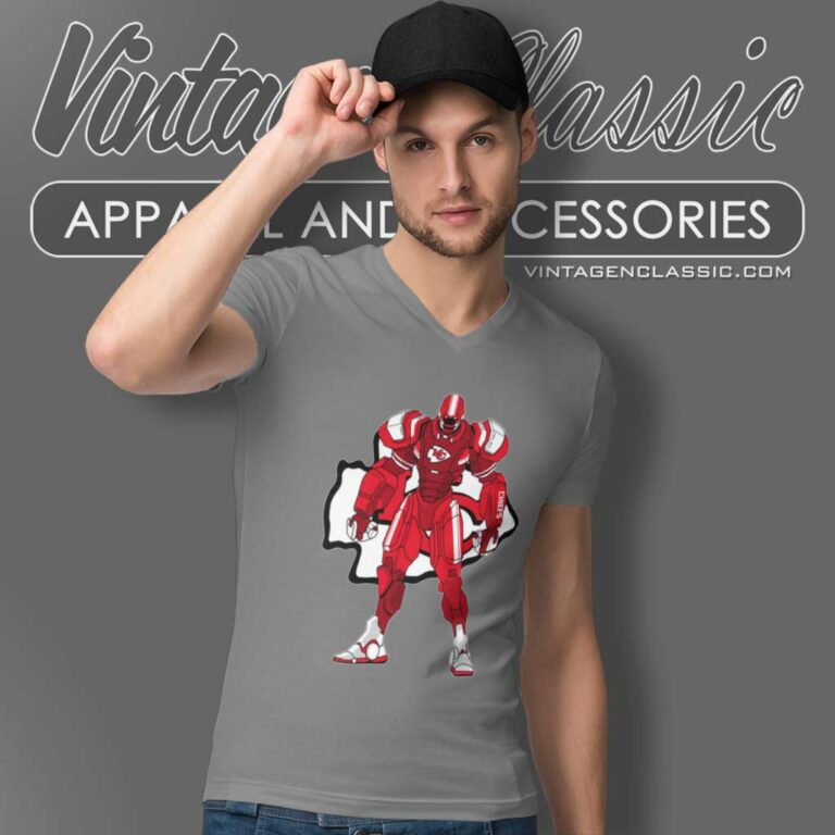 Transformer Robot Kansas City Chiefs V Neck TShirt Transformer Robot Kansas City Chiefs V Neck TShirt