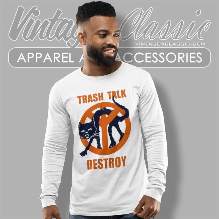 Trash Talk Destroy Logo Black Cat Long Sleeve Tee Trash Talk Destroy Logo Black Cat Long Sleeve Tee