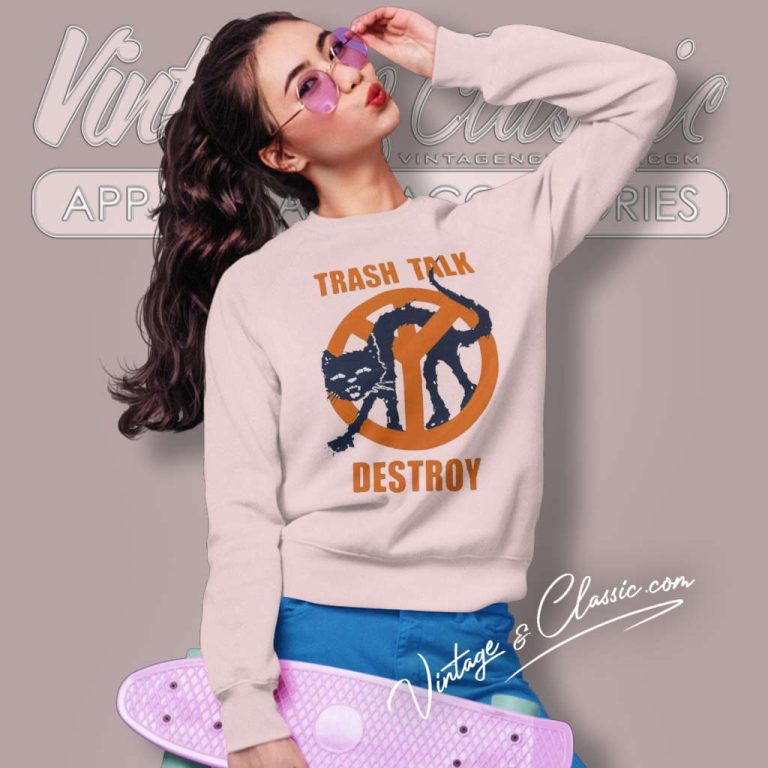 Trash Talk Destroy Logo Black Cat Sweatshirt Trash Talk Destroy Logo Black Cat Sweatshirt
