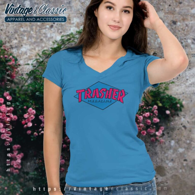 Trashers Thrasher Magazine V Neck TShirt Trashers Thrasher Magazine V Neck TShirt