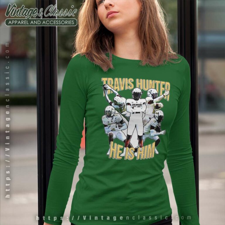 Travis Hunter He Is Him Colorado Buffaloes Long Sleeve Tee Travis Hunter He Is Him Colorado Buffaloes Long Sleeve Tee