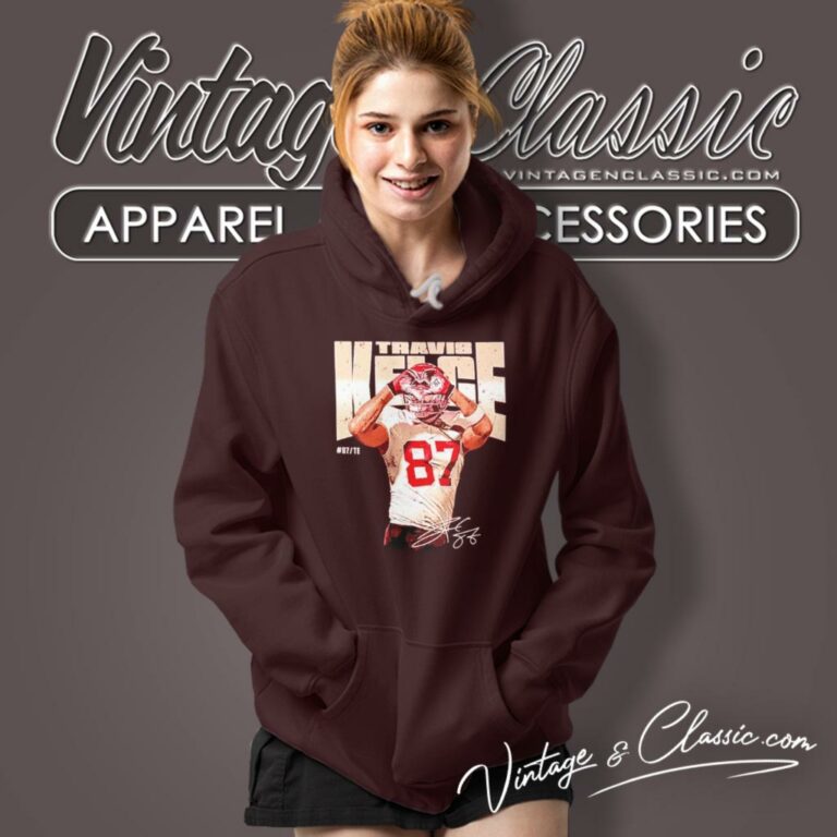 Travis Kelce 87 Kansas City Chiefs Heart Signature Hoodie Travis Kelce 87 Kansas City Chiefs Heart Signature Hoodie