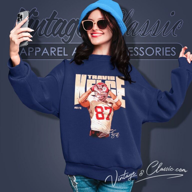 Travis Kelce 87 Kansas City Chiefs Heart Signature Sweatshirt Travis Kelce 87 Kansas City Chiefs Heart Signature Sweatshirt