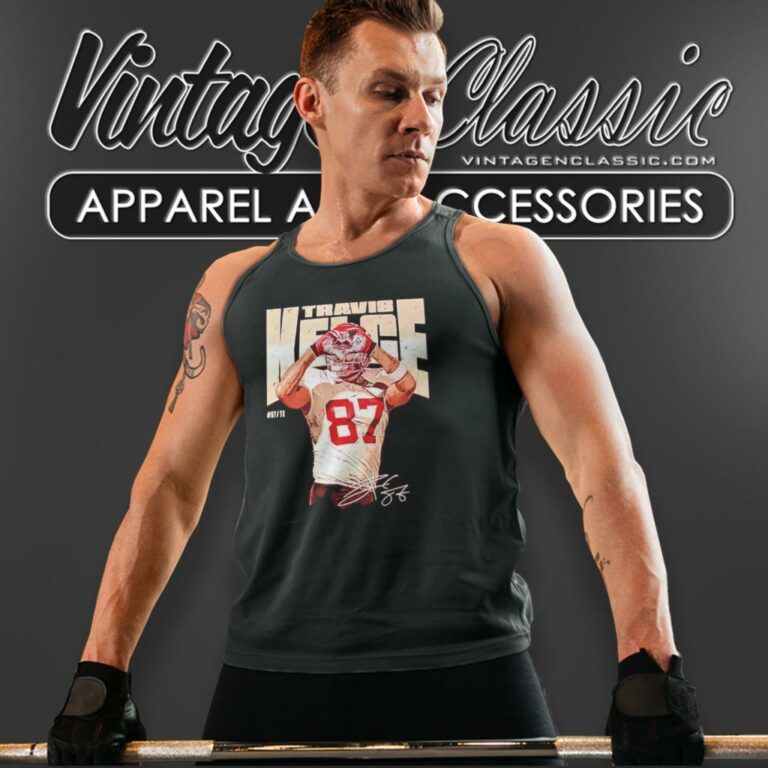 Travis Kelce 87 Kansas City Chiefs Heart Signature Tank Top Racerback Travis Kelce 87 Kansas City Chiefs Heart Signature Tank Top Racerback