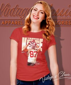 Travis Kelce 87 Kansas City Chiefs Heart Signature Shirt 6 Travis Kelce 87 Kansas City Chiefs Heart Signature Women T Shirt
