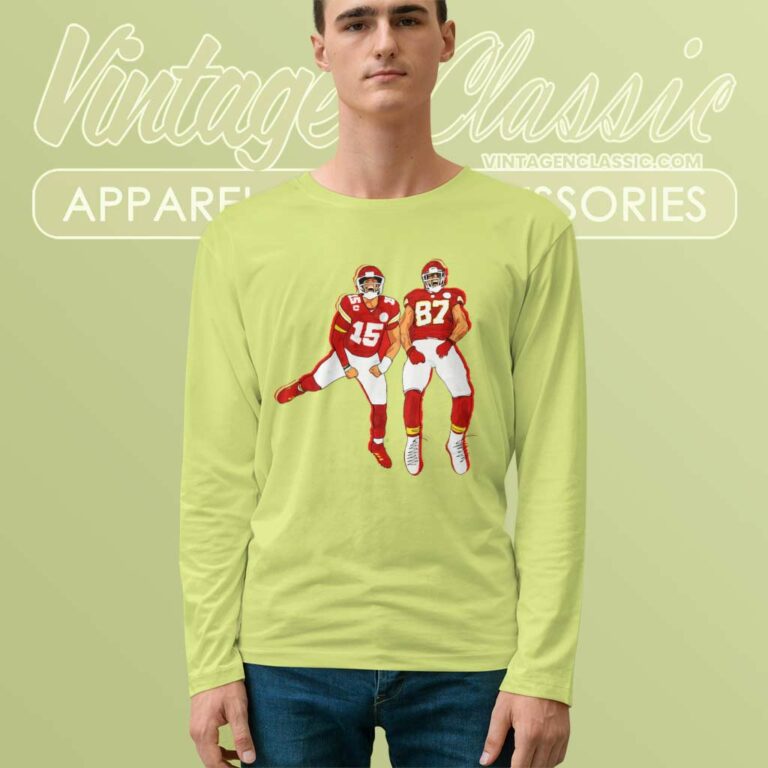Travis Kelce And Mahomes Chiefs Long Sleeve Tee Travis Kelce And Mahomes Chiefs Long Sleeve Tee