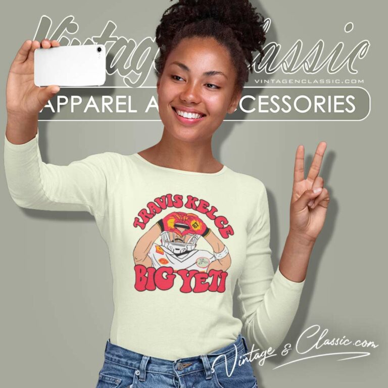 Travis Kelce Big Yeti 87 Football Long Sleeve Tee 1 Travis Kelce Big Yeti 87 Football Long Sleeve Tee 1