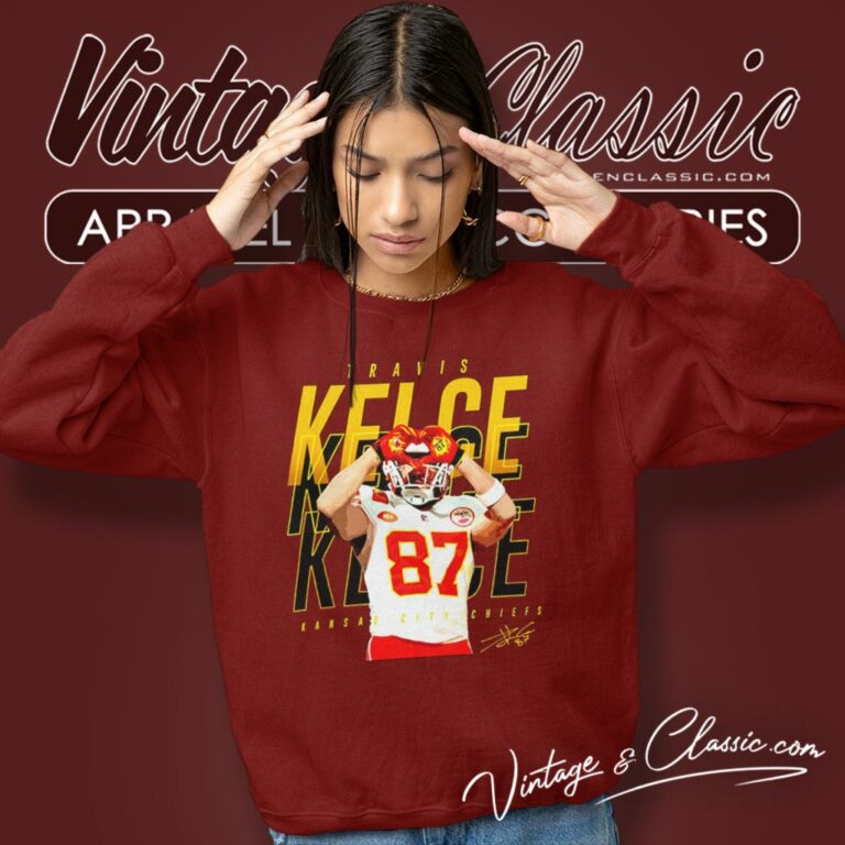 Travis Kelce Heart Sign Kansas City Chiefs Signature Sweatshirt Travis Kelce Heart Sign Kansas City Chiefs Signature Sweatshirt