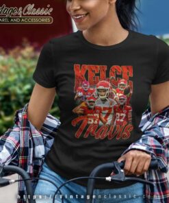 Travis Kelce Kansas City Chiefs Retro 90s Football Poster Women TShirt