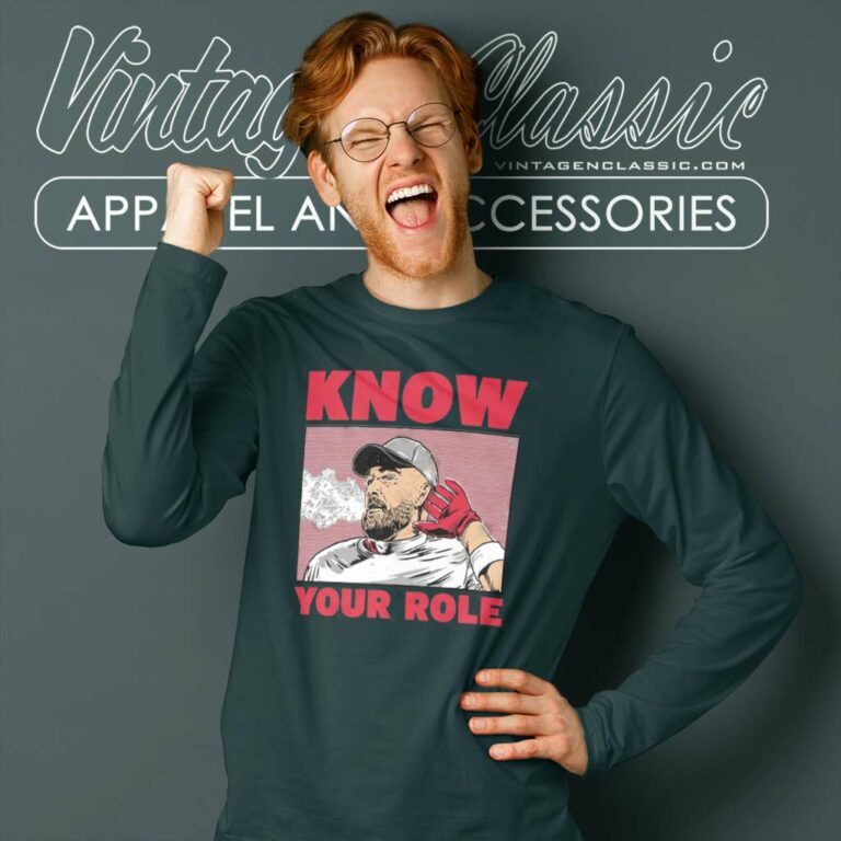 Travis Kelce Know Your Role Long Sleeve Tee Travis Kelce Know Your Role Long Sleeve Tee