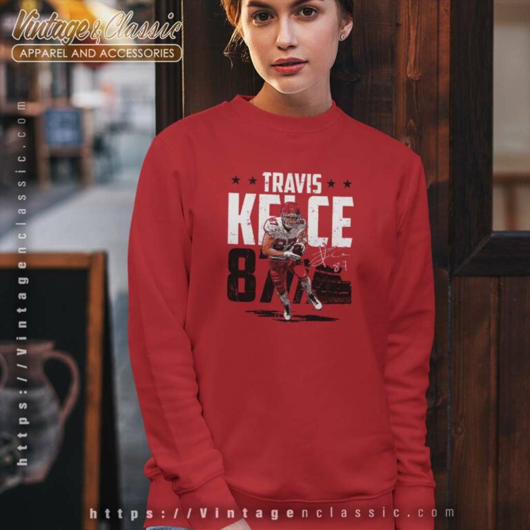 Travis Kelce Signature Kansas City Chiefs Sweatshirt Travis Kelce Signature Kansas City Chiefs Sweatshirt