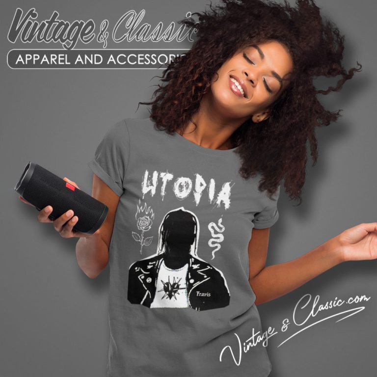 Travis Scott Shirt Utopia 2023 Concert Women T Shirt Travis Scott Shirt Utopia 2023 Concert Women T Shirt