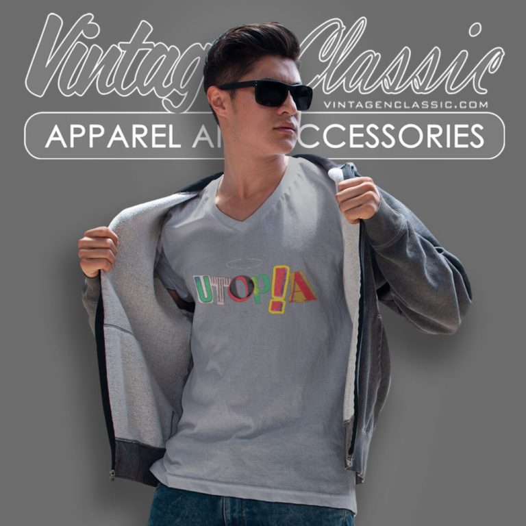 Travis Scott Utopia Album V Neck TShirt Travis Scott Utopia Album V Neck TShirt