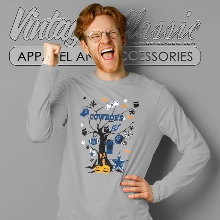 Tree Halloween Dallas Cowboys Long Sleeve Tee Tree Halloween Dallas Cowboys Long Sleeve Tee