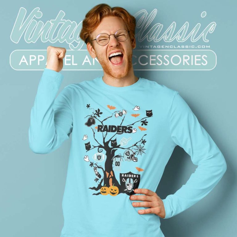 Tree Halloween Las Vegas Raiders Long Sleeve Tee Tree Halloween Las Vegas Raiders Long Sleeve Tee