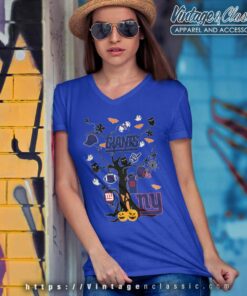 Tree Halloween New York Giants V Neck TShirt