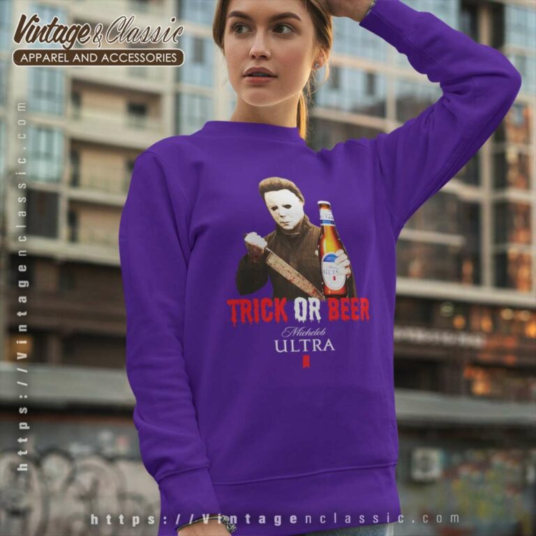 Trick Or Beer Michelob Michael Myers Sweatshirt Trick Or Beer Michelob Michael Myers Sweatshirt