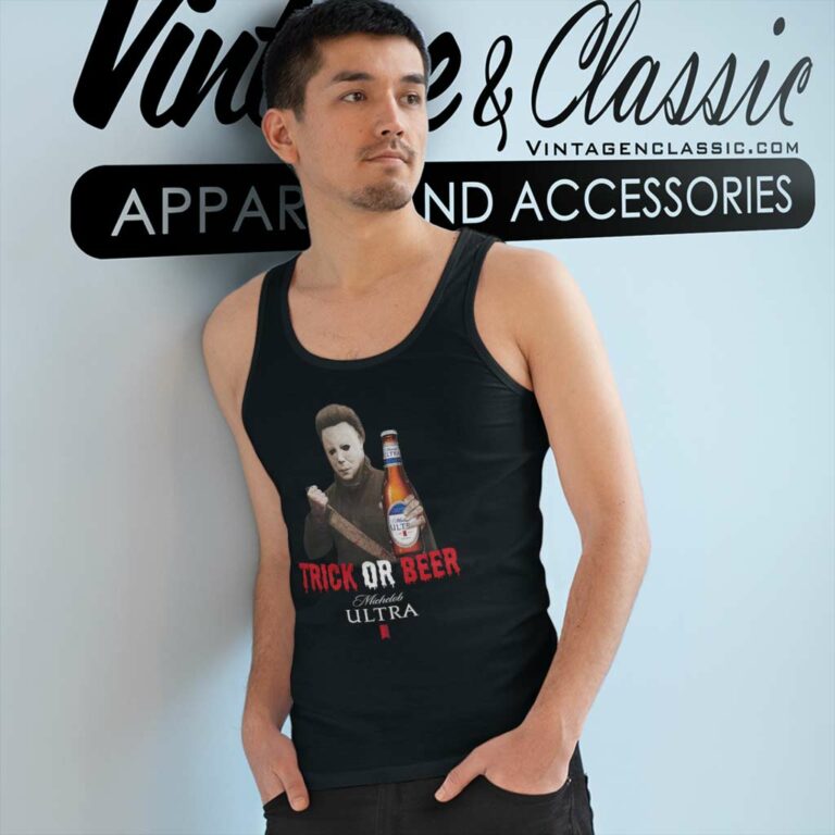 Trick Or Beer Michelob Michael Myers Tank Top Racerback Trick Or Beer Michelob Michael Myers Tank Top Racerback