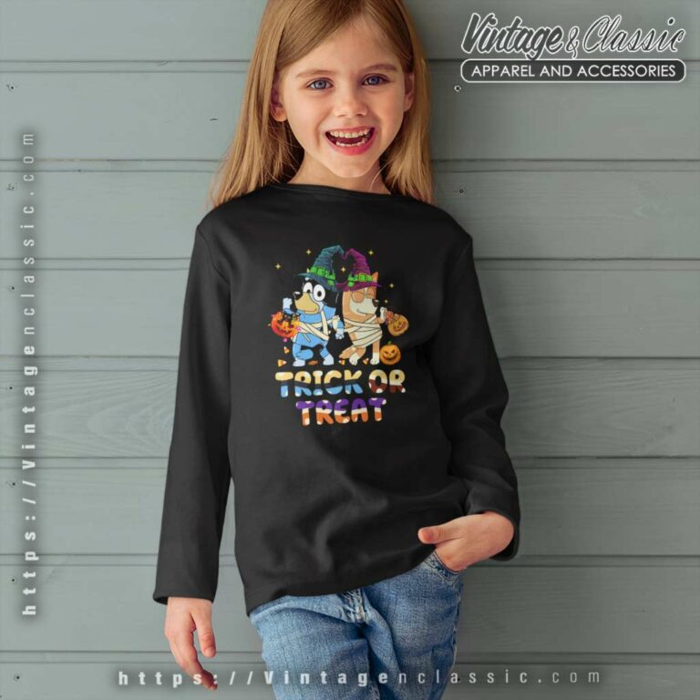 Trick Or Treat Bluey Halloween kids Longsleeves Trick Or Treat Bluey Halloween kids Longsleeves