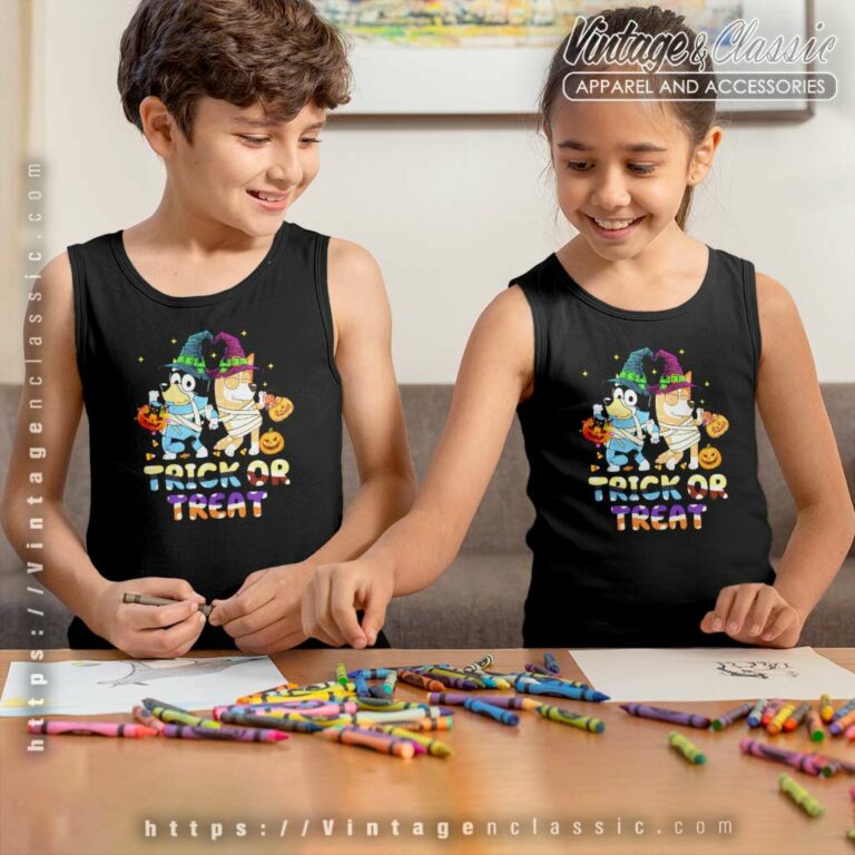 Trick Or Treat Bluey Halloween kids Tanktop Trick Or Treat Bluey Halloween kids Tanktop