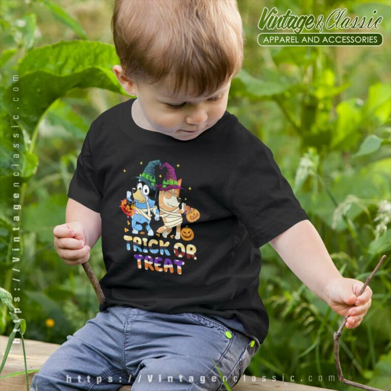 Trick Or Treat Bluey Halloween kids Tshirt Trick Or Treat Bluey Halloween kids Tshirt