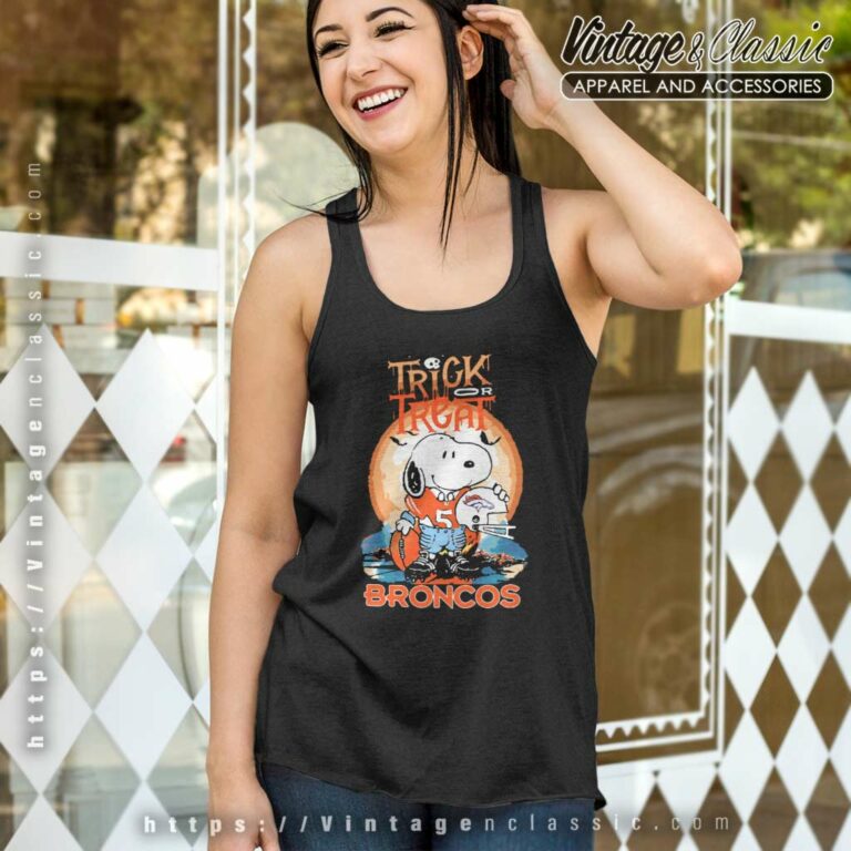 Trick Treat Snoopy Teams Denver Broncos Tank Top Racerback Trick Treat Snoopy Teams Denver Broncos Tank Top Racerback