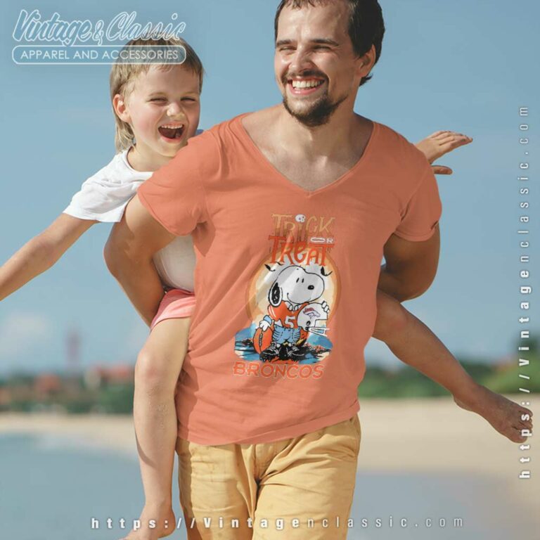 Trick Treat Snoopy Teams Denver Broncos V Neck TShirt Trick Treat Snoopy Teams Denver Broncos V Neck TShirt
